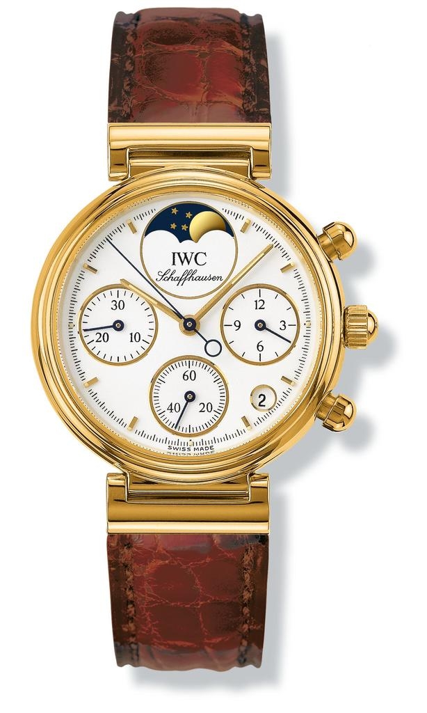 IWC IW3736-01 : Kleine Da Vinci Yellow Gold / White / Brown Croco