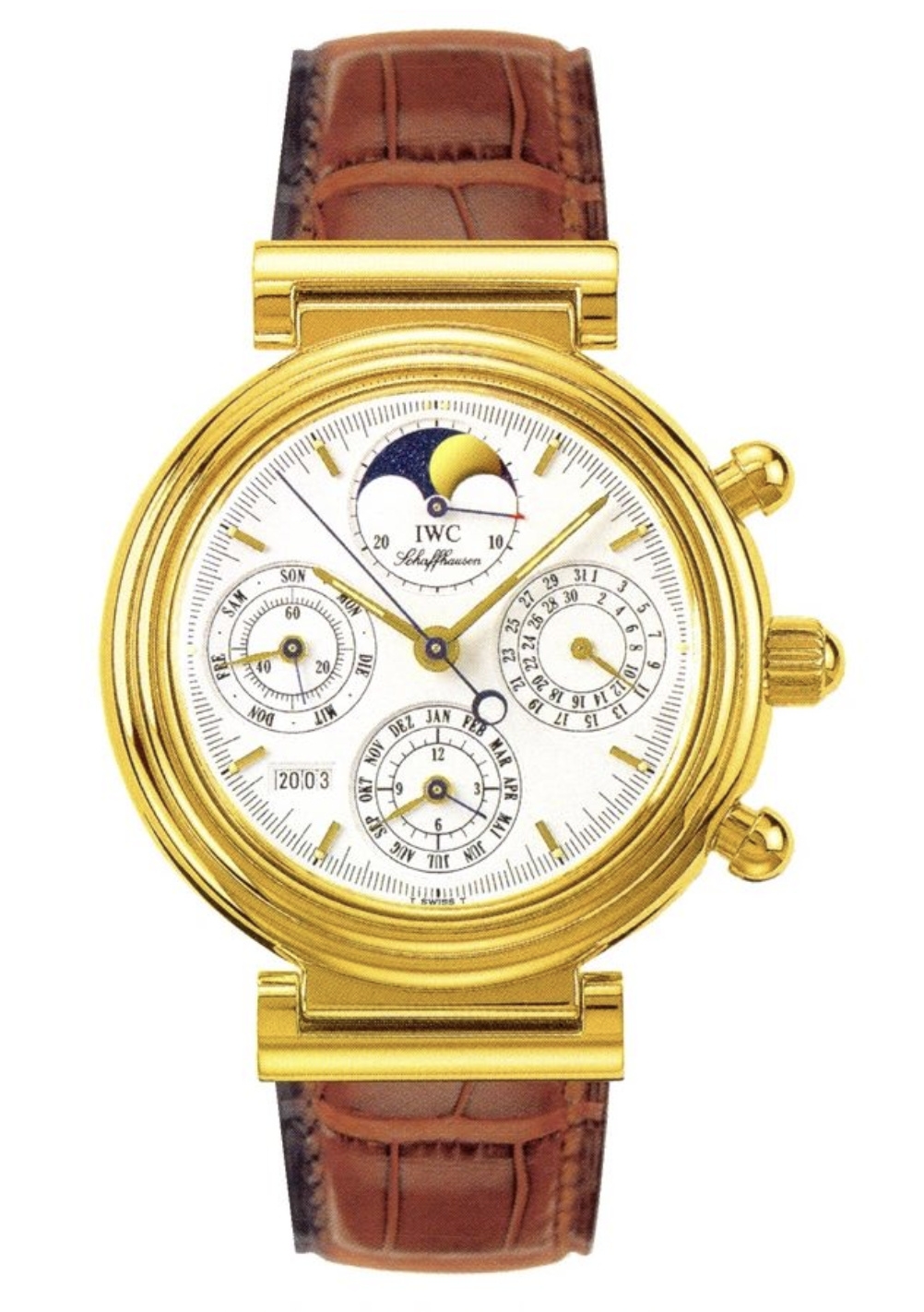 IWC IW3750-02 : Da Vinci Perpetual Yellow Gold / White / Italian