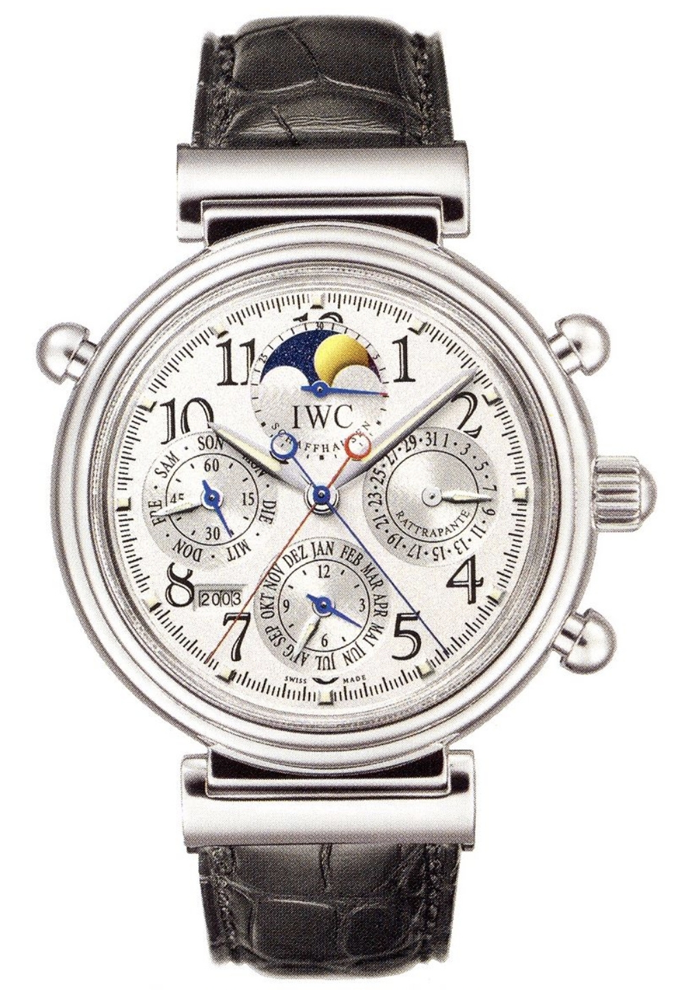 IWC IW3754-10 : Da Vinci Perpetual Rattrapante Platinum / Silver / Italian