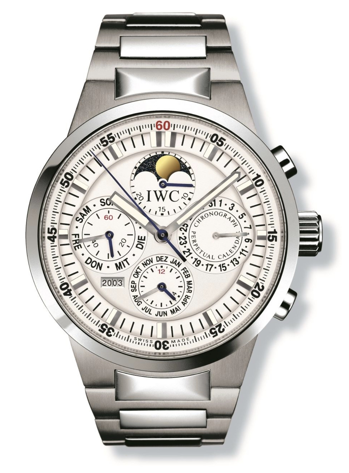 IWC IW3756-18 : GST Perpetual Calendar Stainless Steel / White / Italian