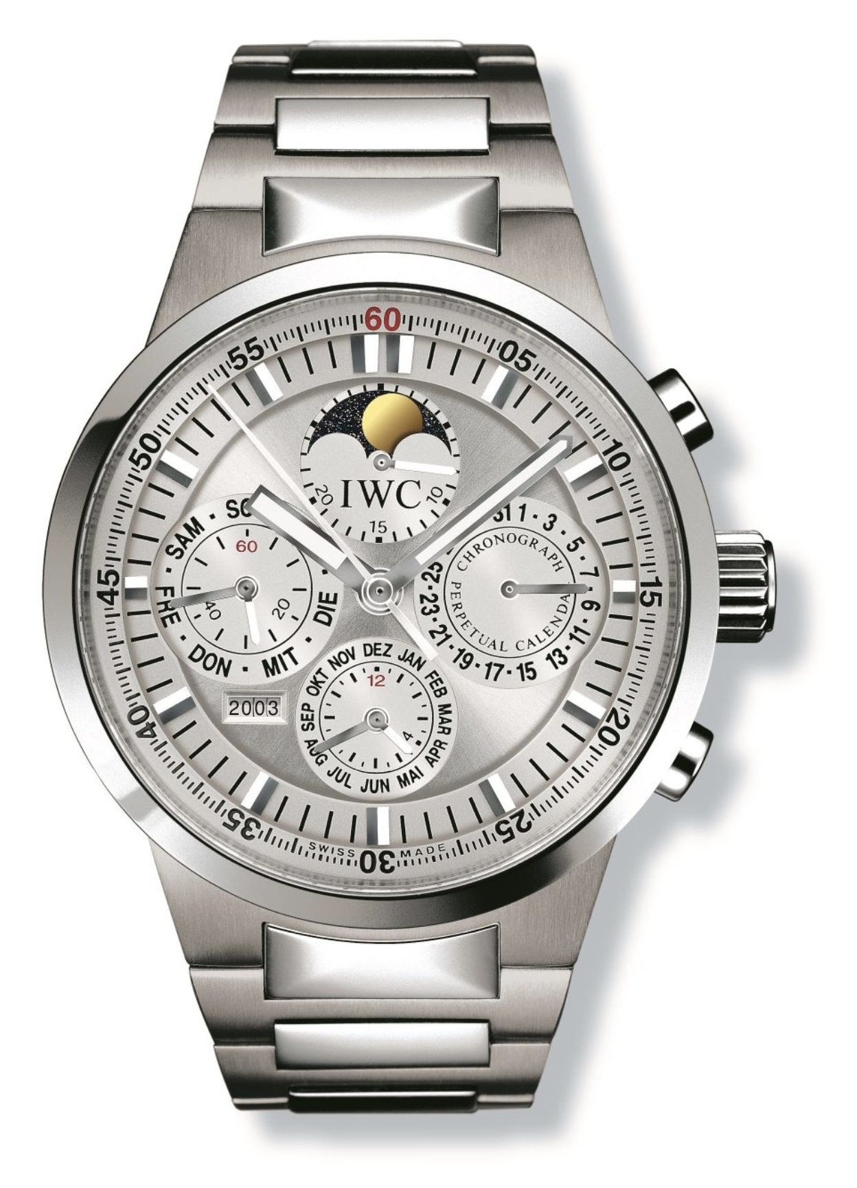 IWC IW3756-22 : GST Perpetual Calendar Stainless Steel / Silver / Italian