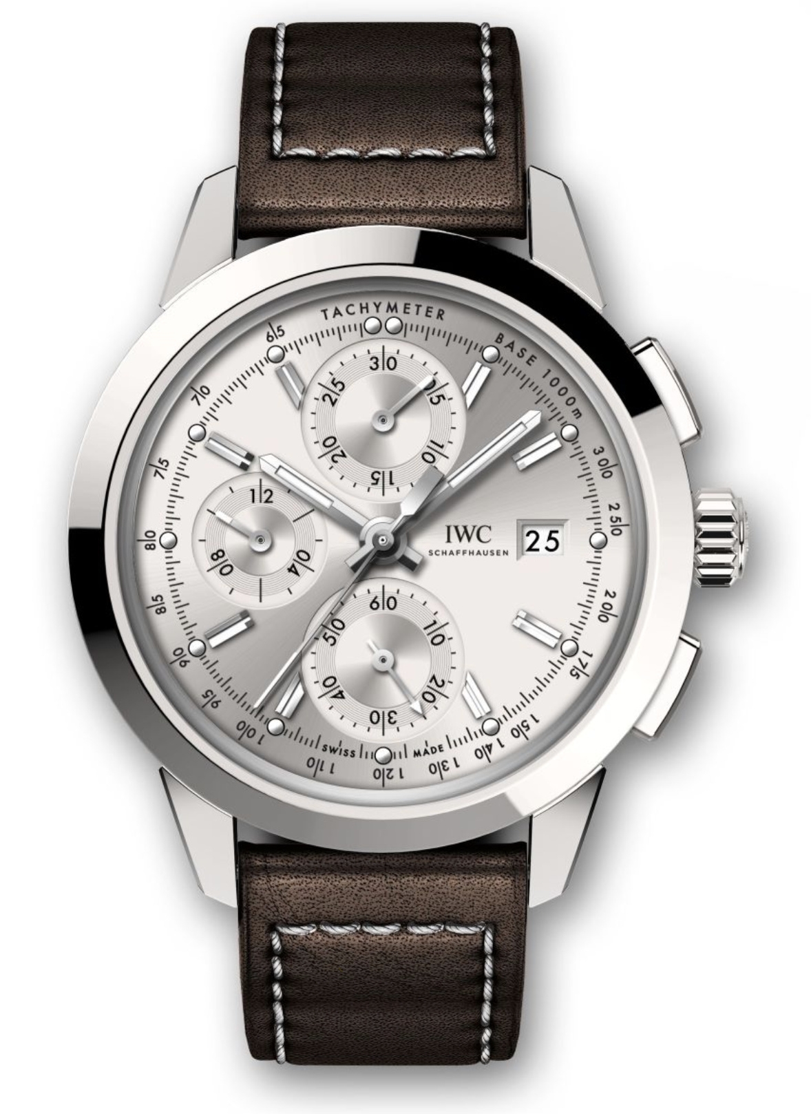 IWC IW3808-AB : Ingenieur Chronograph Custom Stainless Steel / Silver-Rhodium / Calf