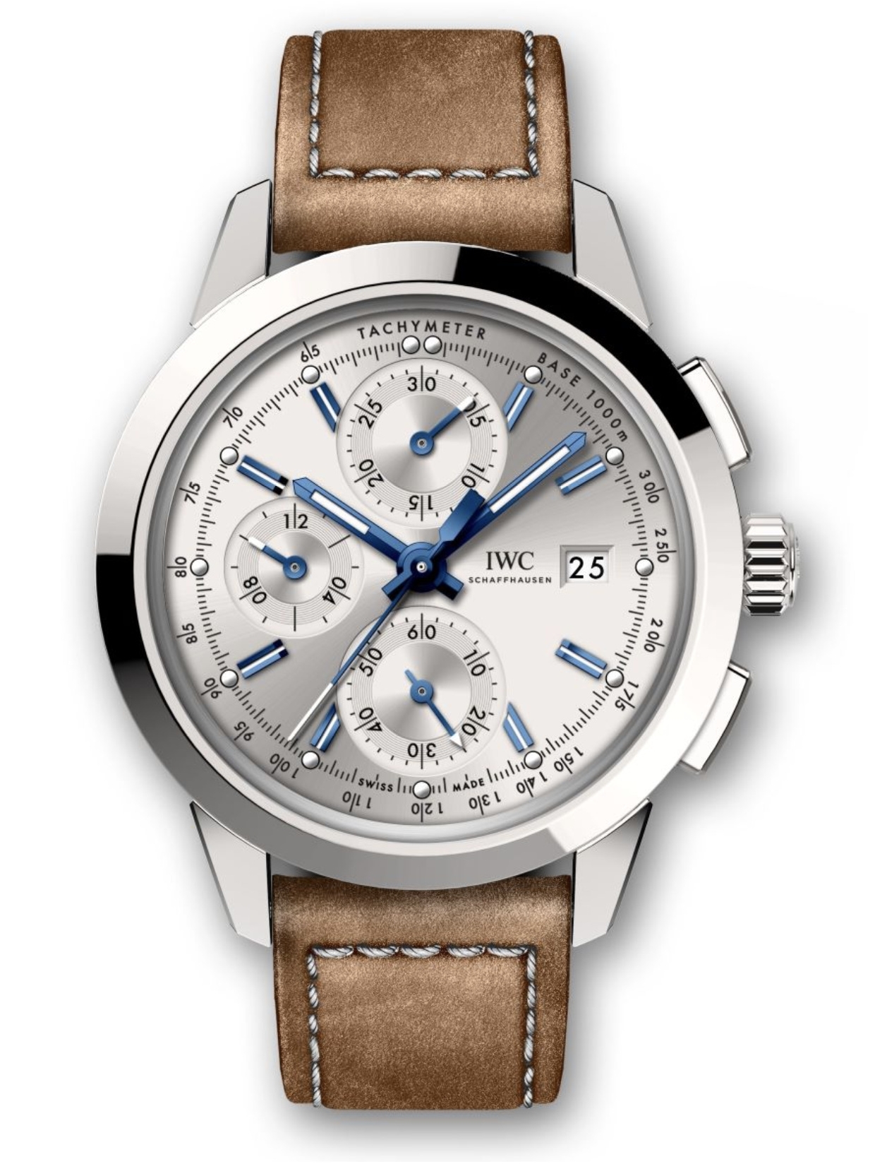 IWC IW3808-AQ : Ingenieur Chronograph Custom Stainless Steel / Silver-Blue / Calf
