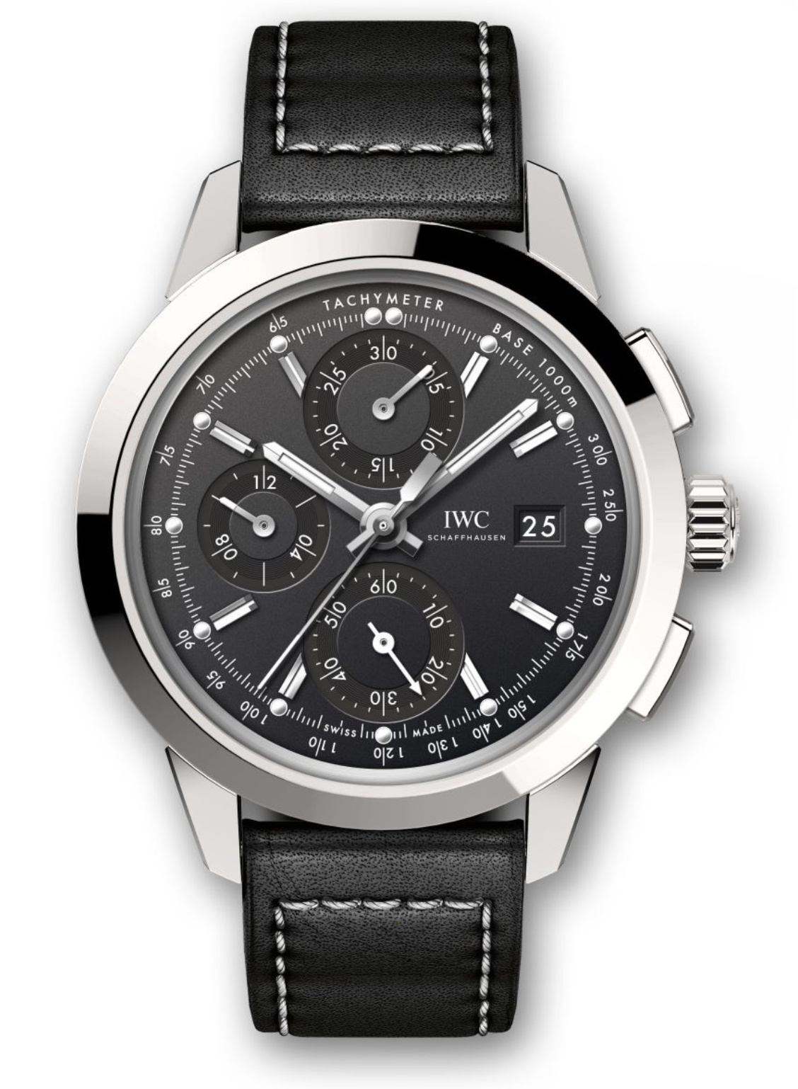 IWC IW3808-AU : Ingenieur Chronograph Custom Stainless Steel / Black-Rhodium / Calf