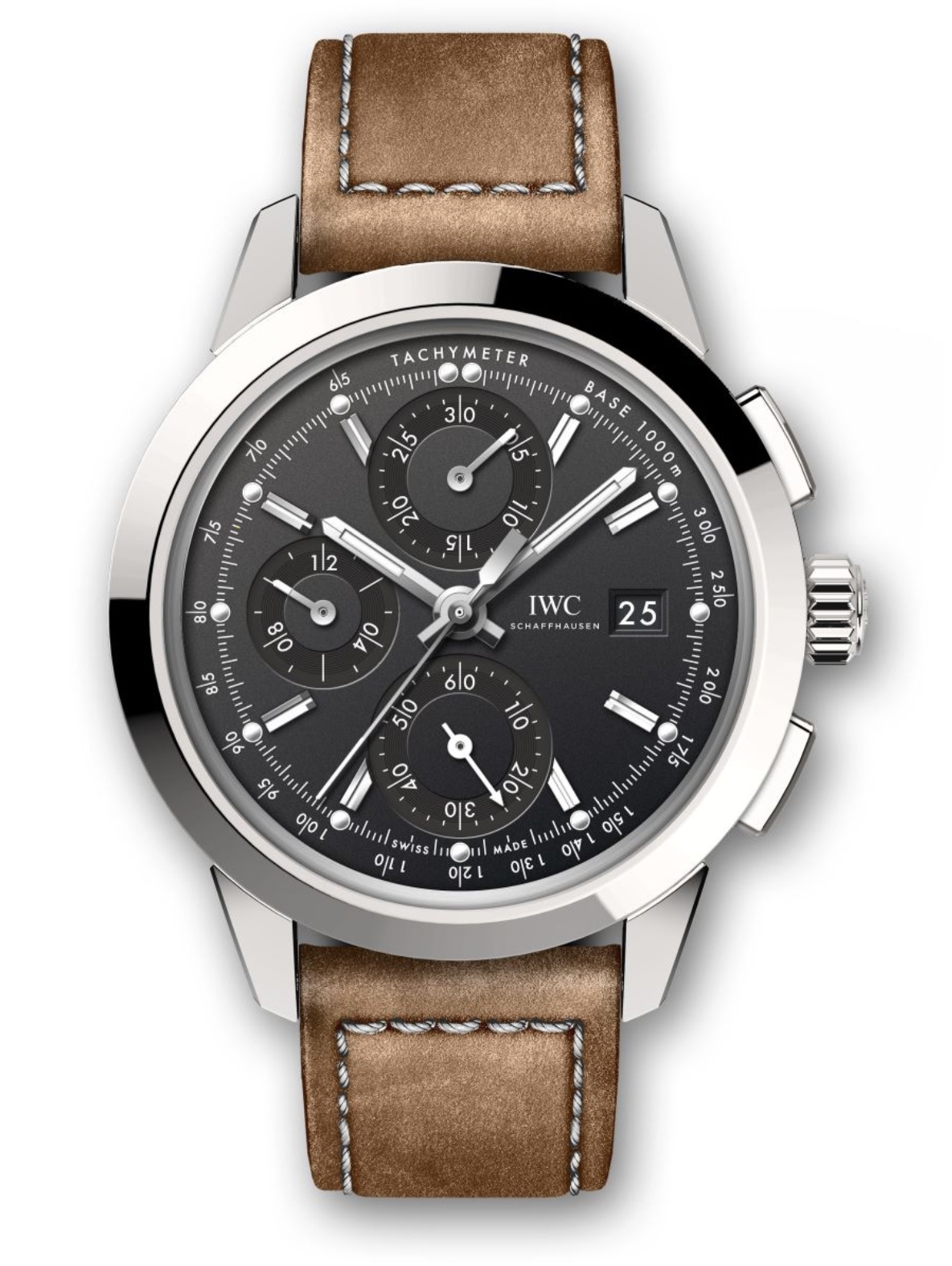 IWC IW3808-AW : Ingenieur Chronograph Custom Stainless Steel / Black-Rhodium / Calf