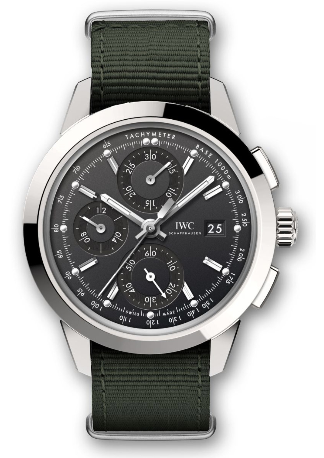 IWC IW3808-AZ : Ingenieur Chronograph Custom Stainless Steel / Black-Rhodium / NATO