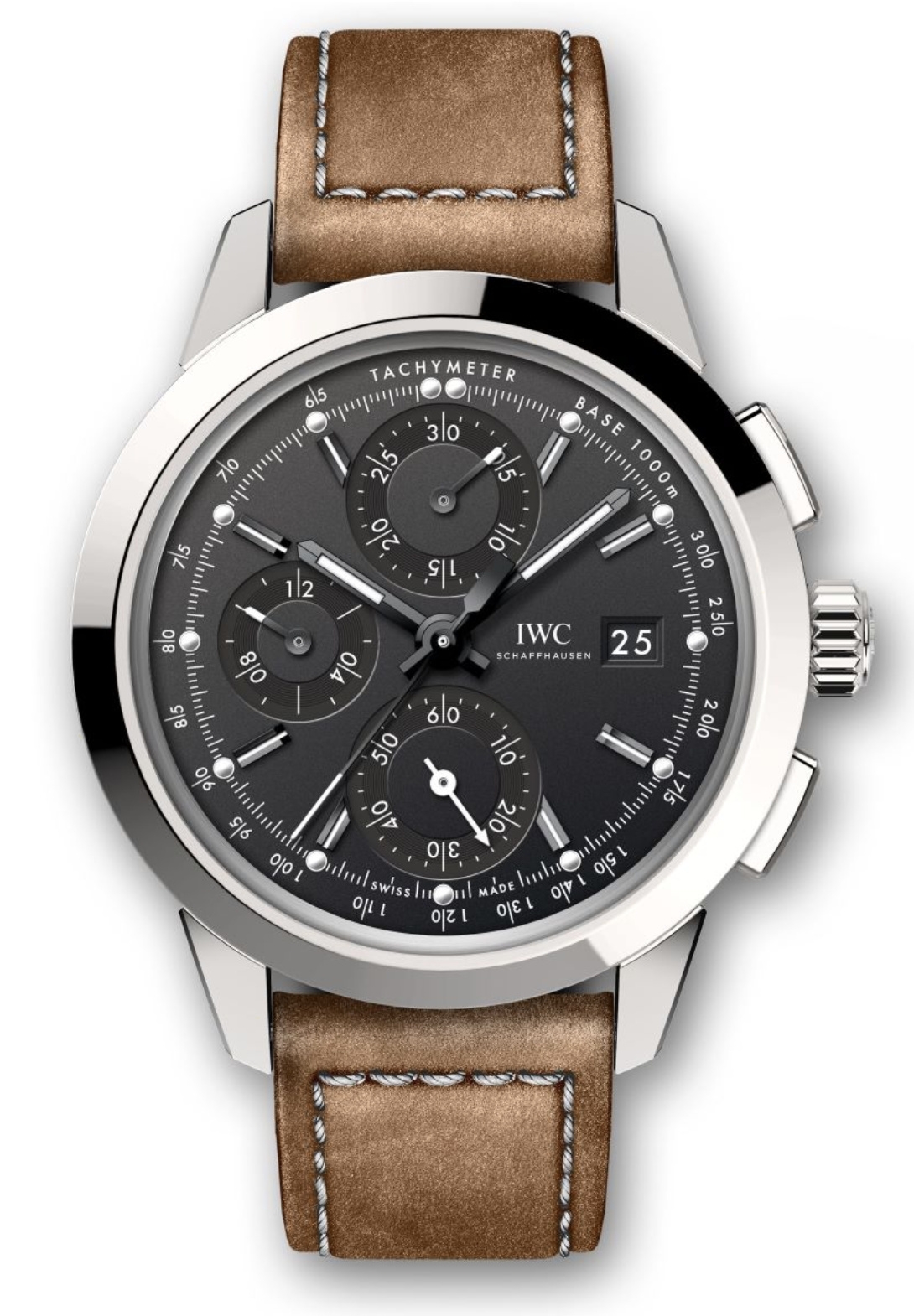 IWC IW3808-BD : Ingenieur Chronograph Custom Stainless Steel / Black-Black / Calf