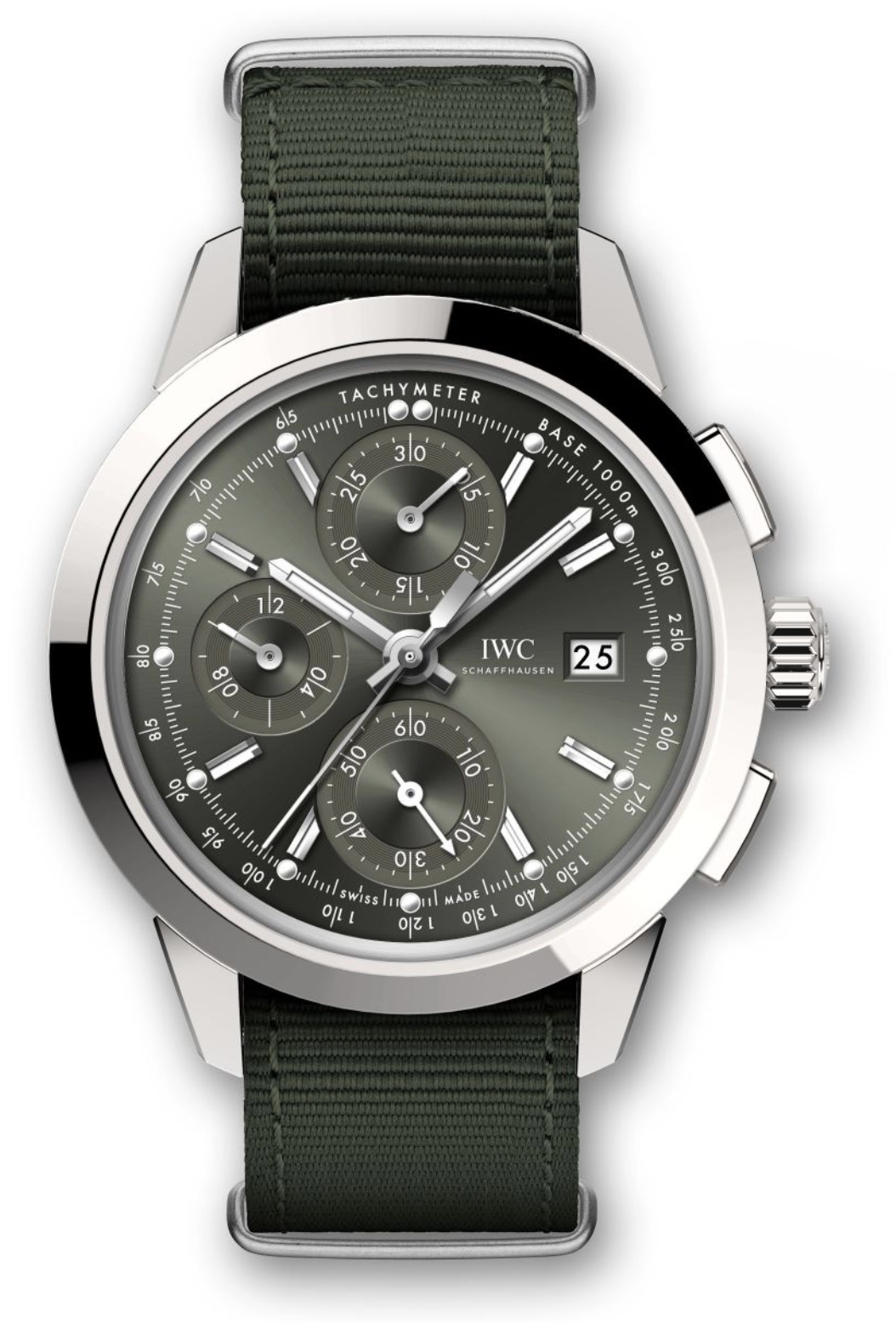 IWC IW3808-BS : Ingenieur Chronograph Custom Stainless Steel / Green-Rhodium / NATO