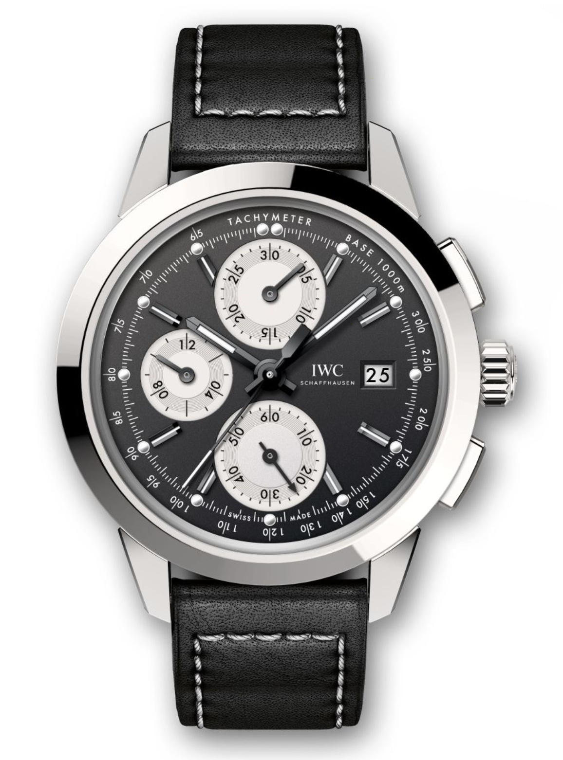 IWC IW3808-BT : Ingenieur Chronograph Custom Stainless Steel / Black-Silver-Black / Calf