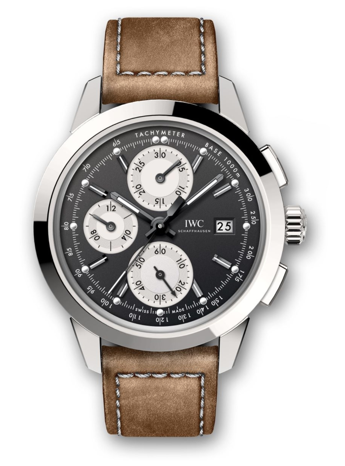 IWC IW3808-BV : Ingenieur Chronograph Custom Stainless Steel / Black-Silver-Black / Calf