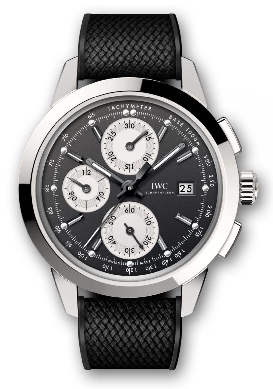 IWC IW3808-BW : Ingenieur Chronograph Custom Stainless Steel / Black-Silver-Black / Rubber