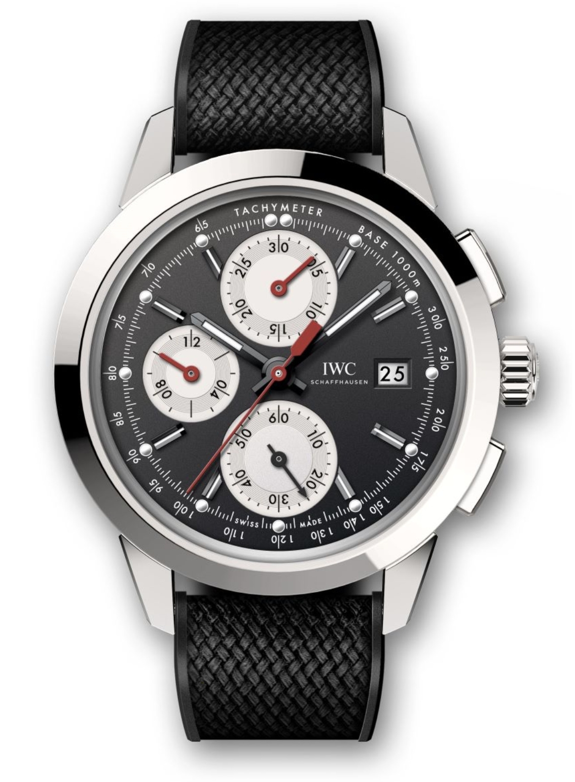IWC IW3808-CB : Ingenieur Chronograph Custom Stainless Steel / Black-Silver-Red / Rubber