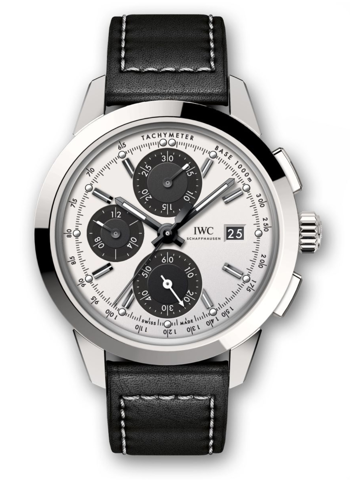 IWC IW3808-CD : Ingenieur Chronograph Custom Stainless Steel / Silver-Black-Black / Calf
