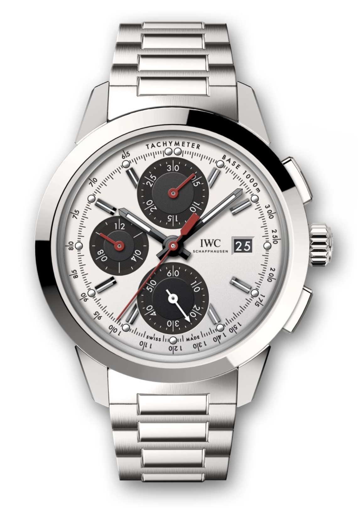 IWC IW3808-CO : Ingenieur Chronograph Custom Stainless Steel / Silver-Black-Red / Bracelet