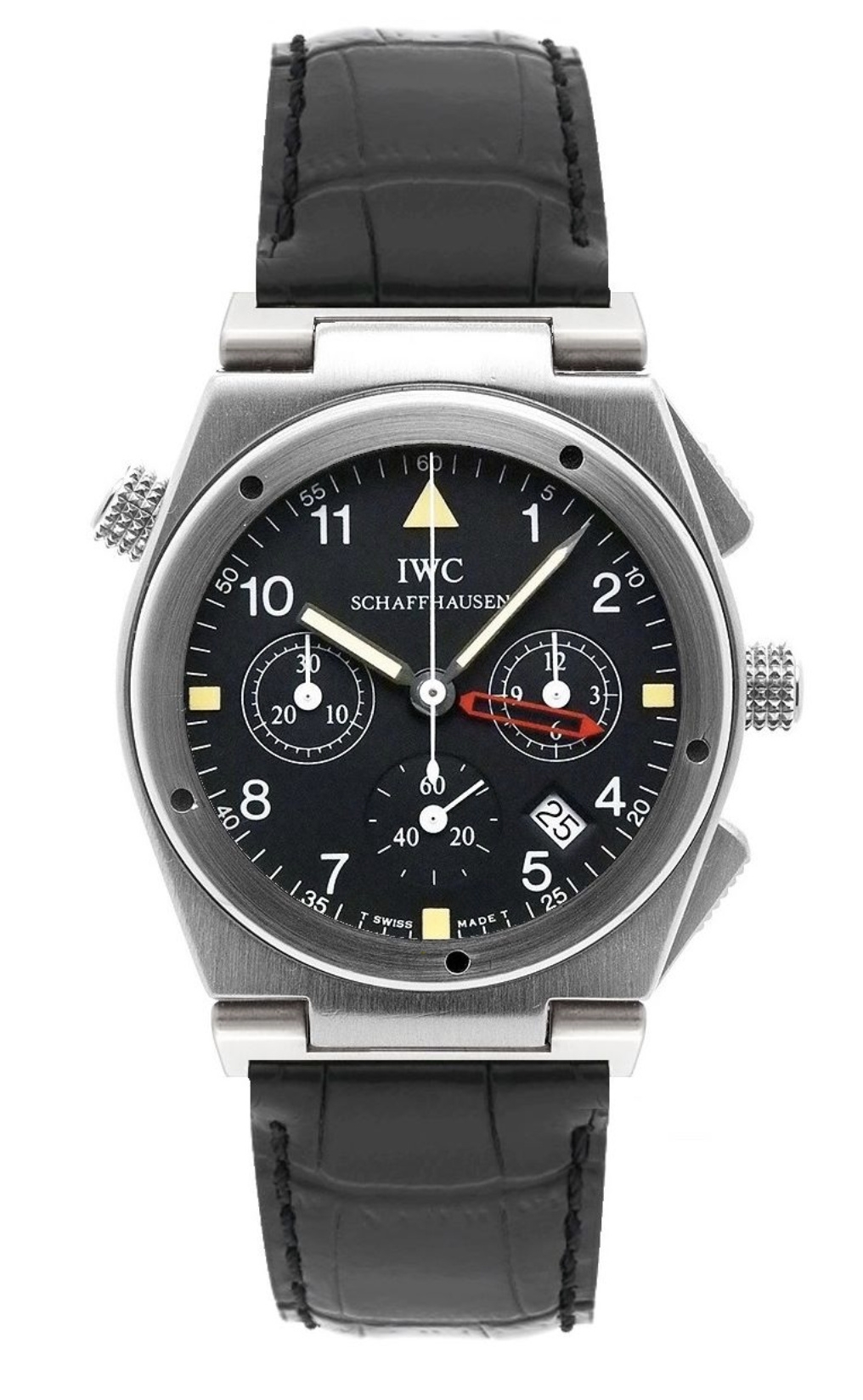 IWC IW3815-01 : Ingenieur Mecaquartz Chronograph Alarm Stainless Steel / Black / Strap