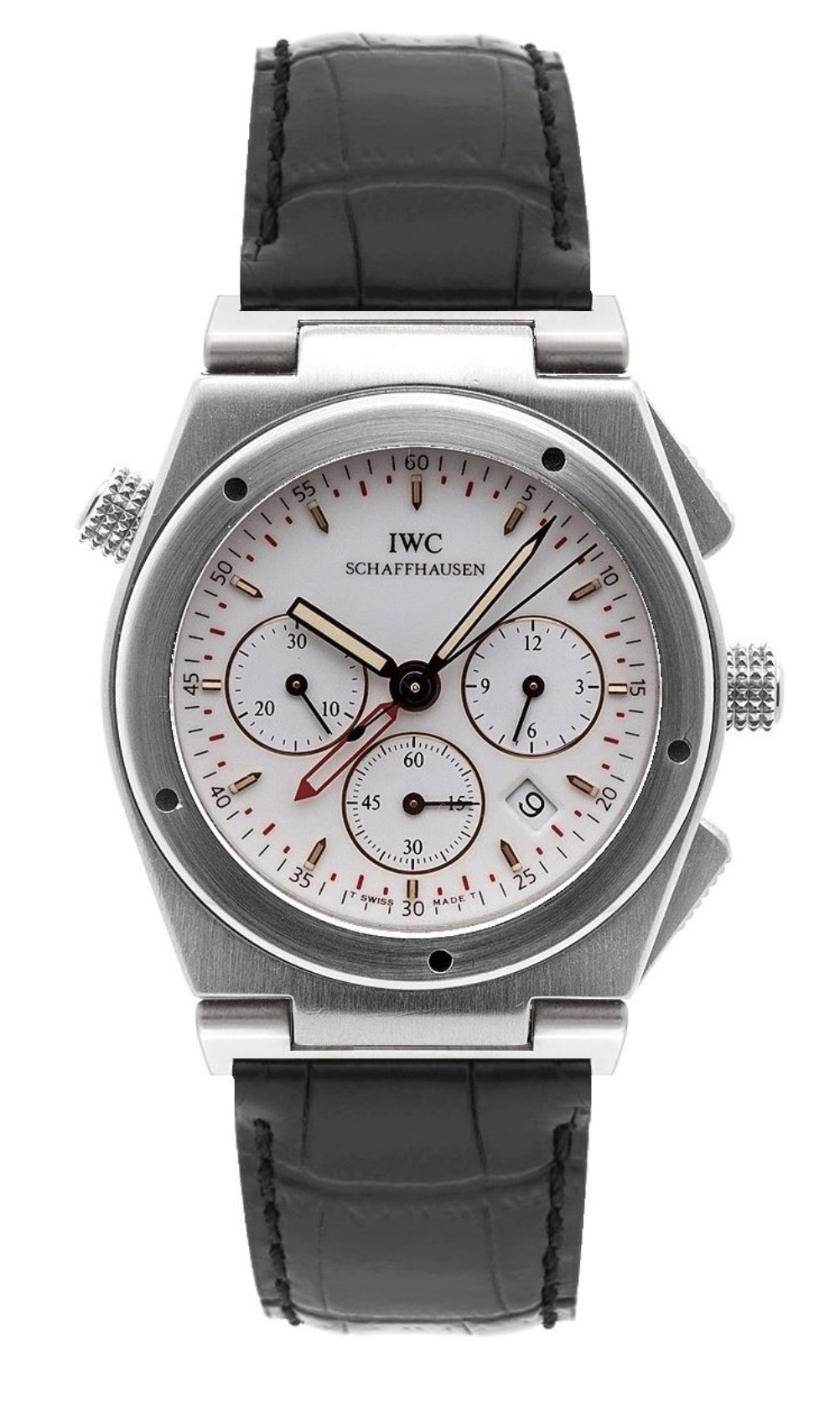 IWC IW3815-03 : Ingenieur Mecaquartz Chronograph Alarm Stainless Steel / White / Strap