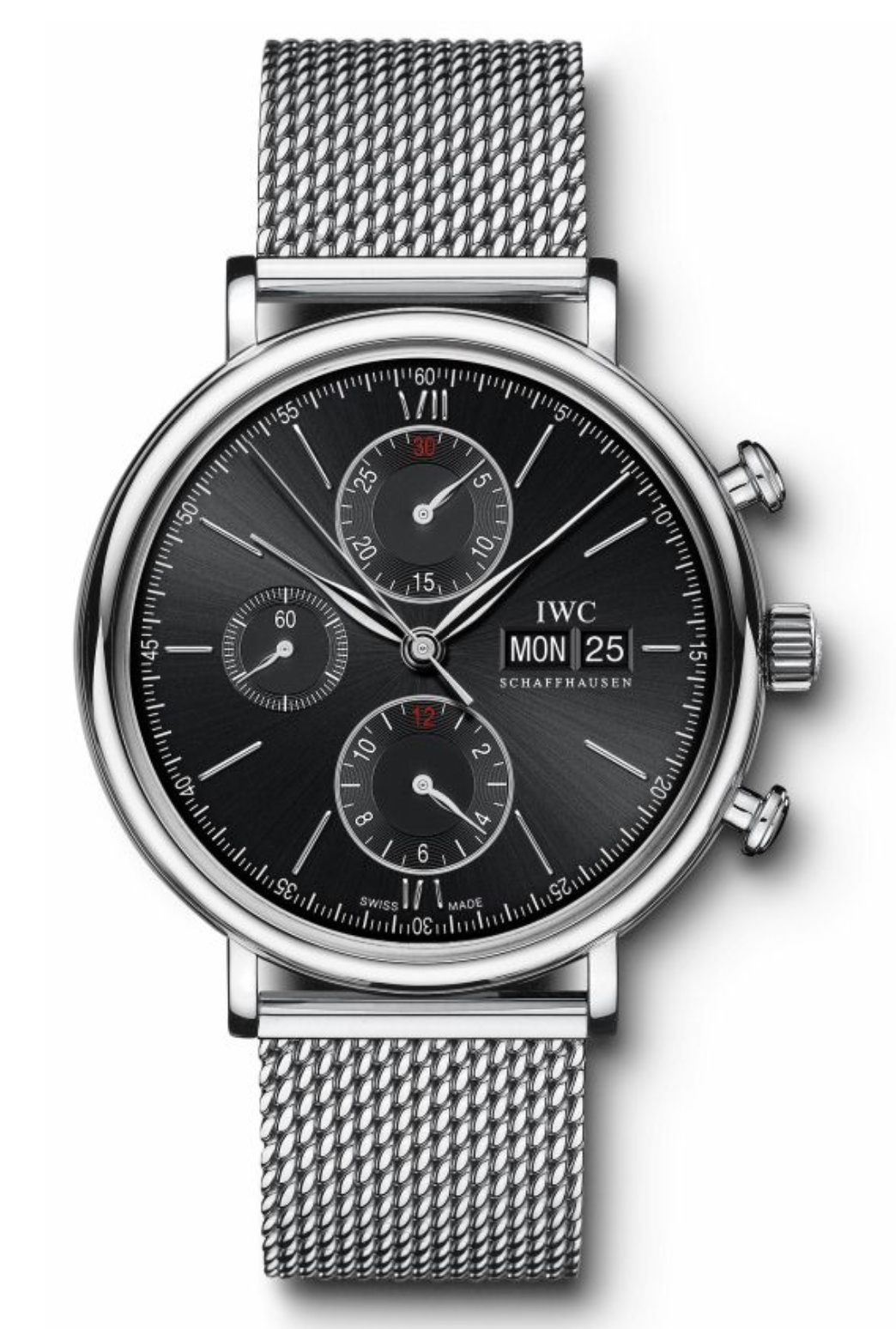 IWC IW3910-06 : Portofino Chronograph Stainless Steel / Black / Mesh