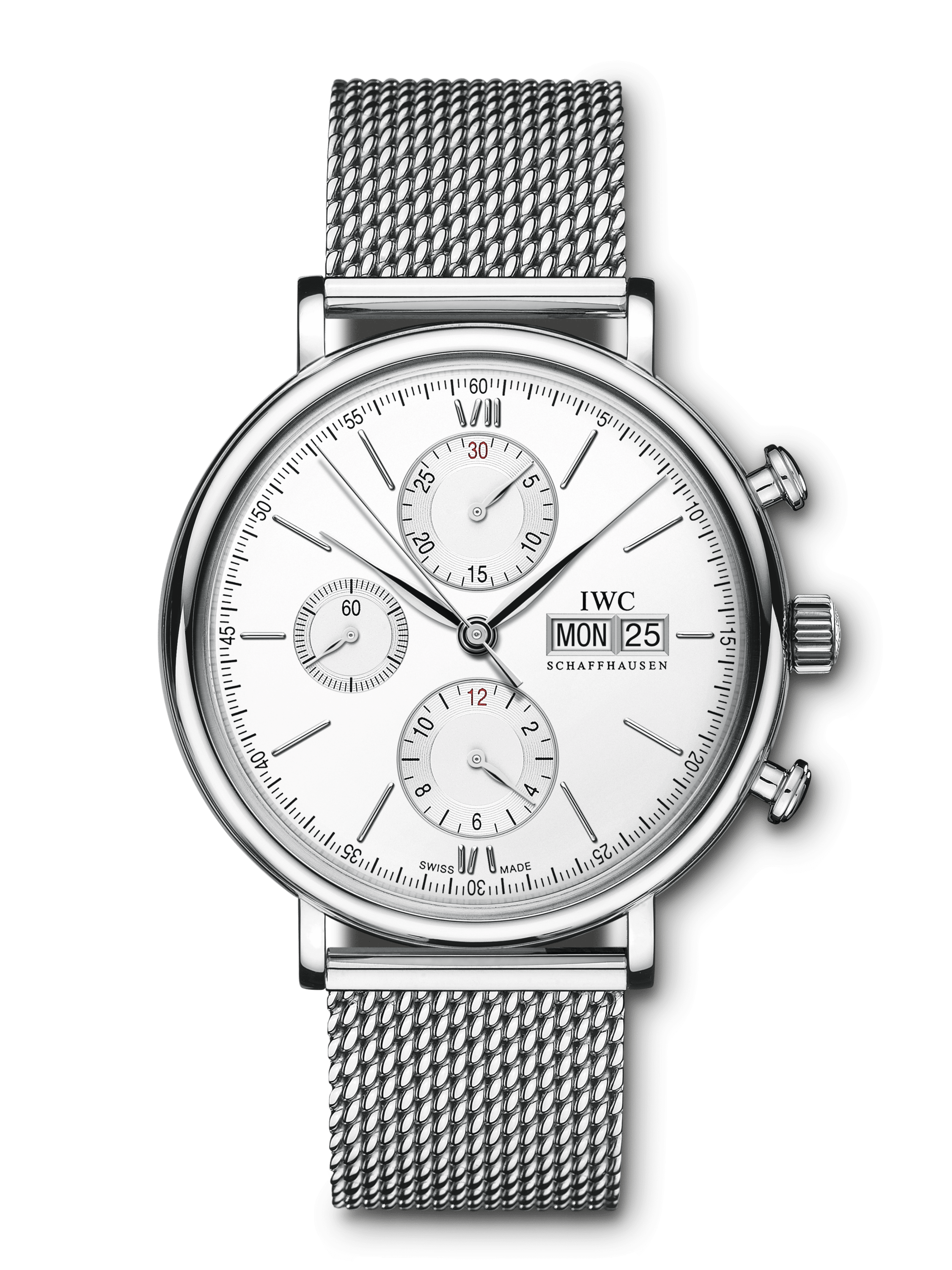 IWC IW3910-28 : Portofino Chronograph Stainless Steel / Silver / Milanese