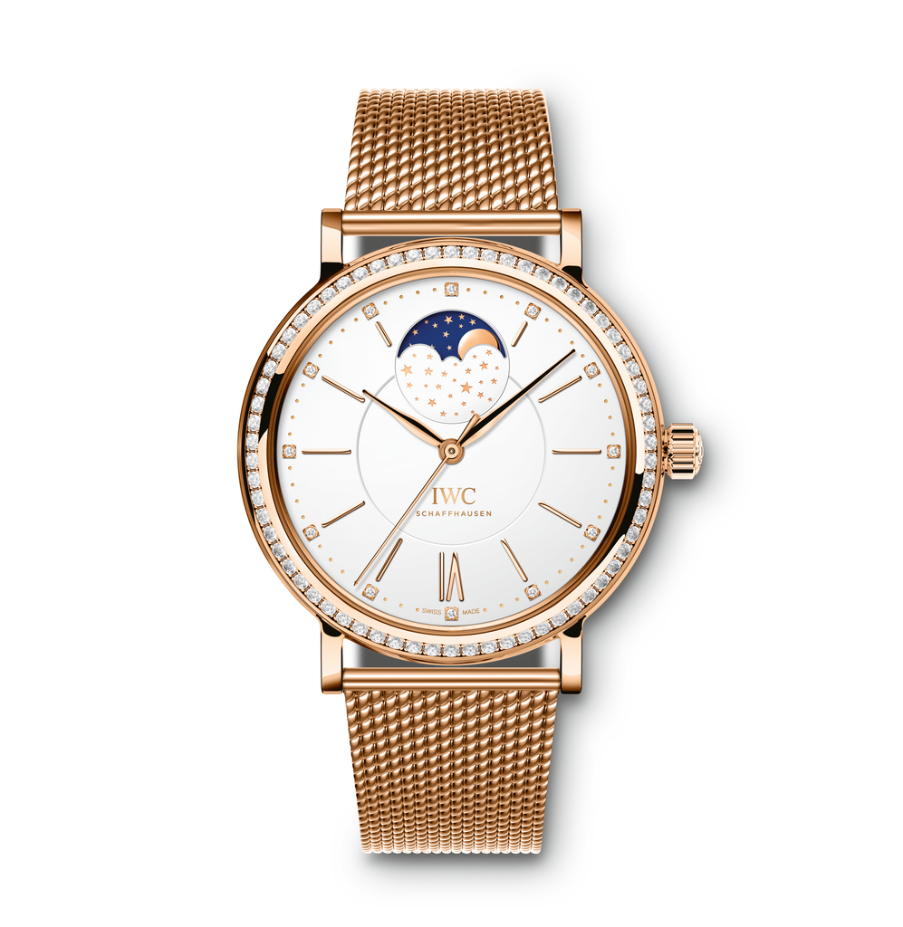 IWC IW4590-10 : Portofino Automatic Moon Phase 37 Red Gold / Diamond / Silver / Bracelet