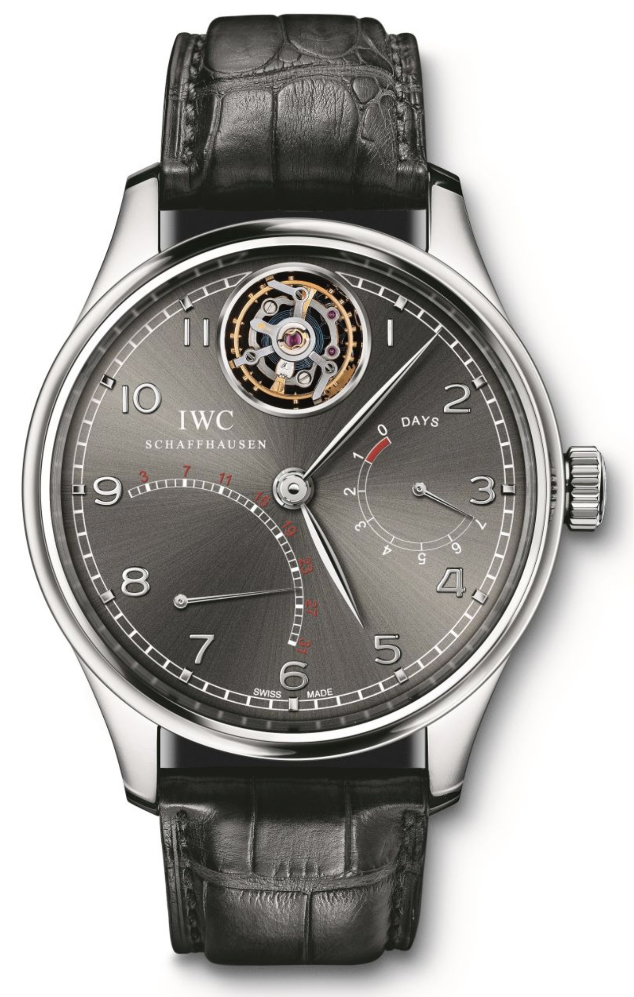 IWC IW5044-01 : Portuguese Tourbillon Mystère Rétrograde Platinum / Ardoise