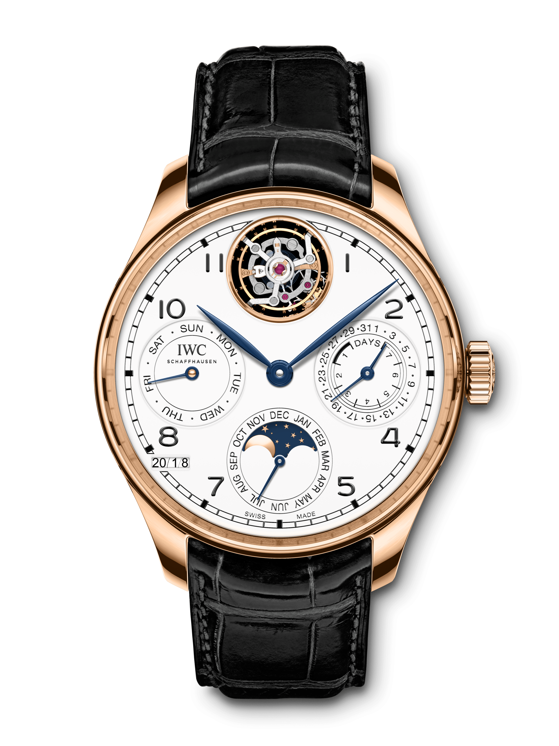 IWC IW5045-01 : Portuguese Perpetual Calendar Tourbillon Edition “150 Years” Red Gold / White