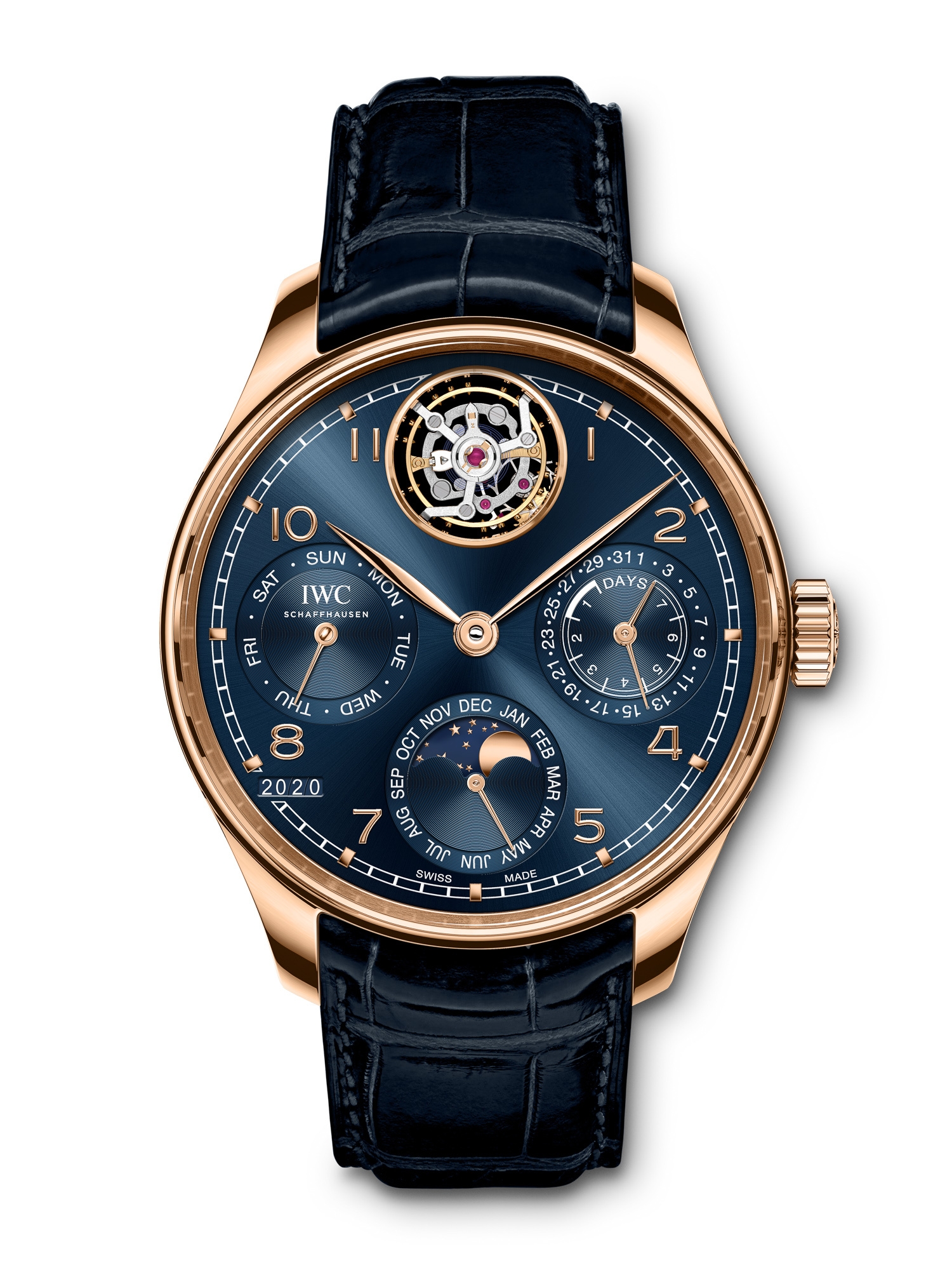 IWC IW5045-04 : Portuguese Perpetual Calendar Tourbillon Armor Gold / Blue / Boutique Edition