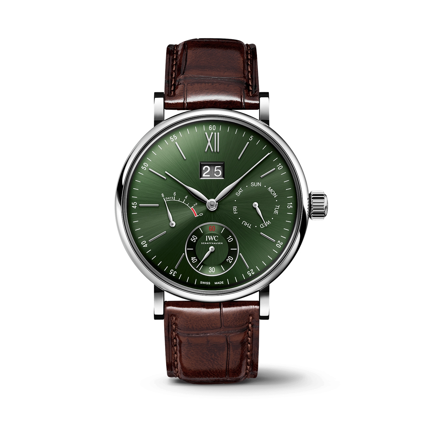 IWC IW5162-05 : Portofino Hand-Wound Day & Date Stainless Steel / Green