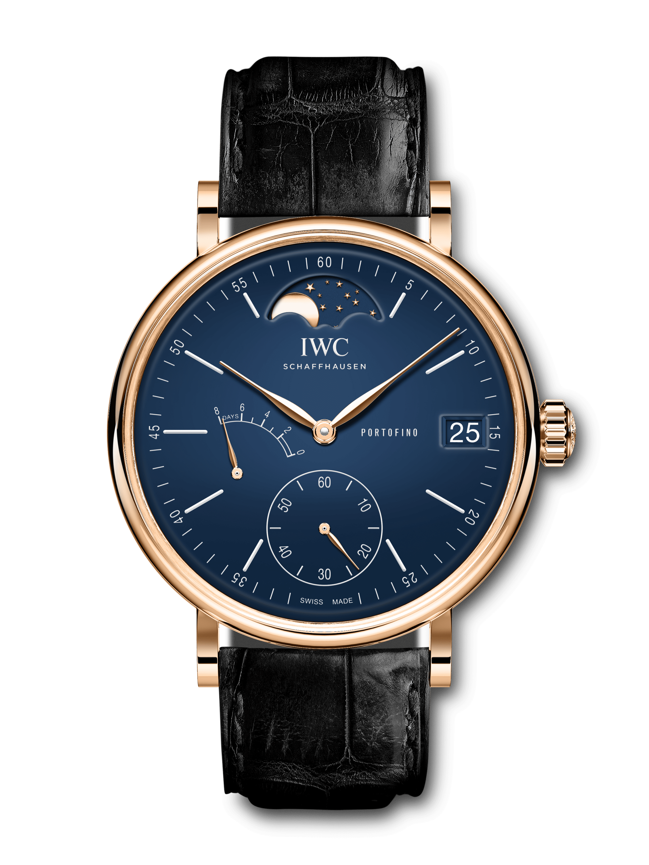 IWC IW5164-07 : Portofino Hand-Wound Eight Days Moonphase 150 Years Red Gold / Blue
