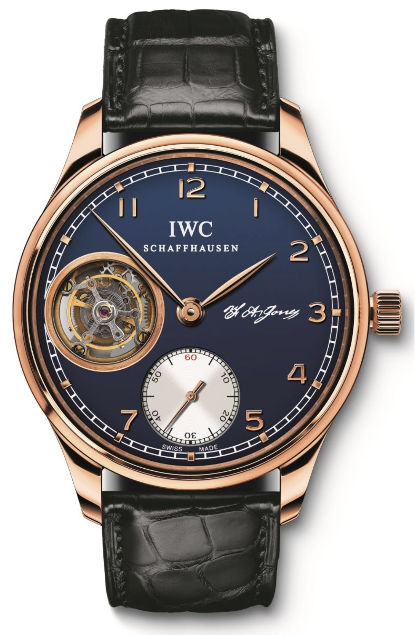 IWC IW5447-02 : Portugieser Tourbillon Hand-Wound F.A. Jones Rose Gold / Blue