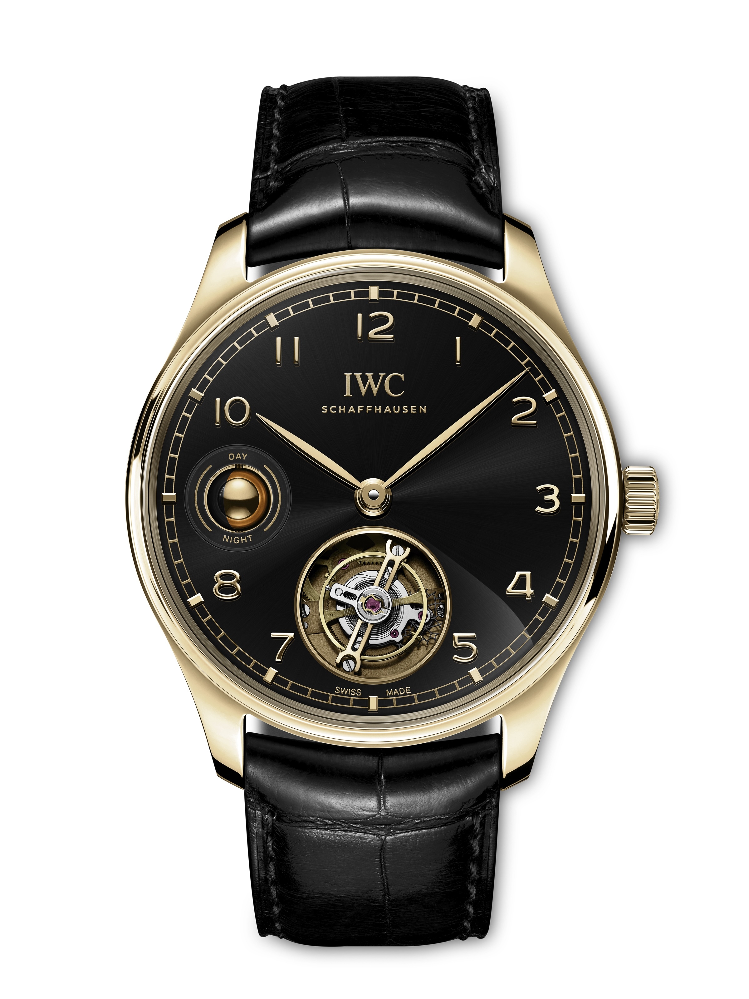 IWC IW5459-01 : Portugieser Hand-Wound Tourbillon Day & Night Armor Gold / Black