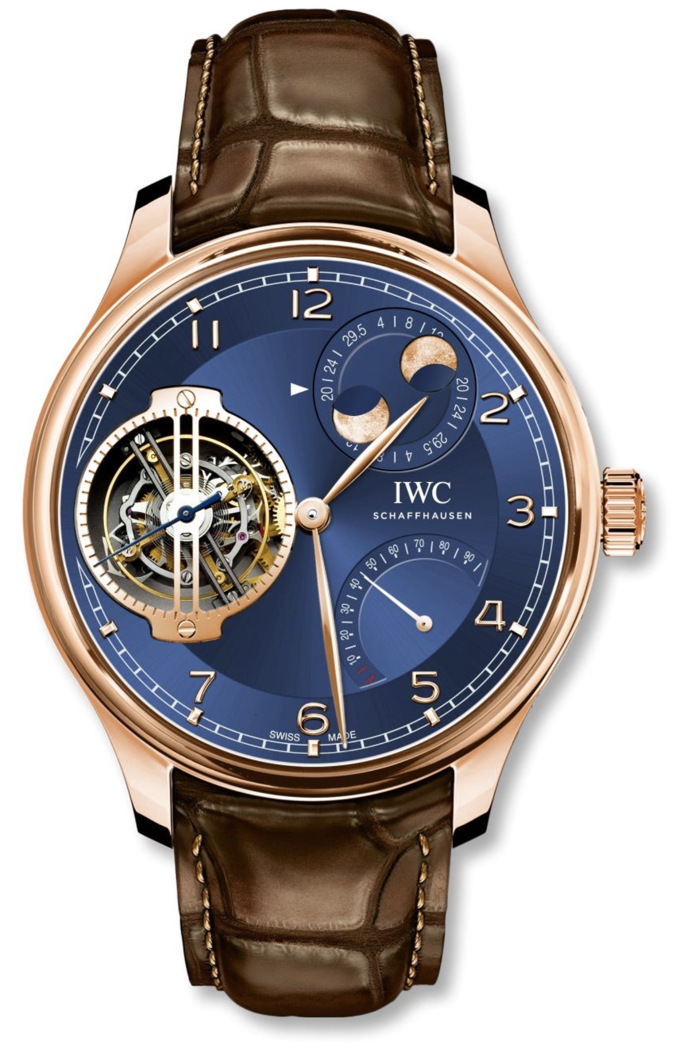 IWC IW5901-06 : Portugieser Constant-Force Tourbillon Double Moon Red Gold / Blue