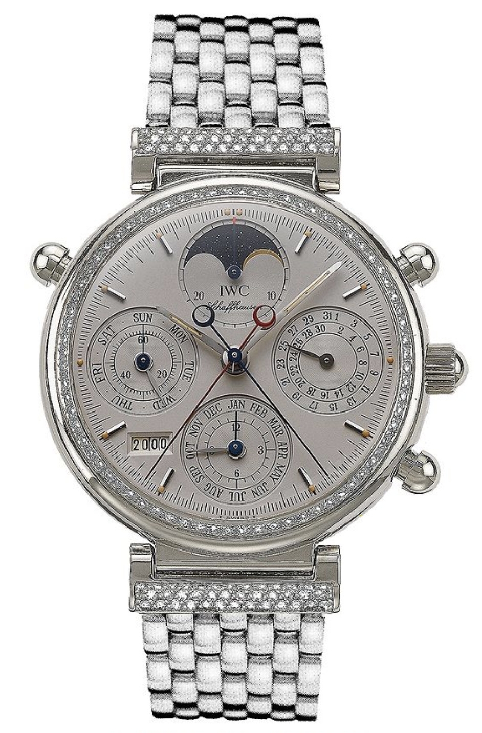 IWC IW9255-11 : Da Vinci Perpetual Rattrapante Platinum / Diamond / Silver / English / Bracelet