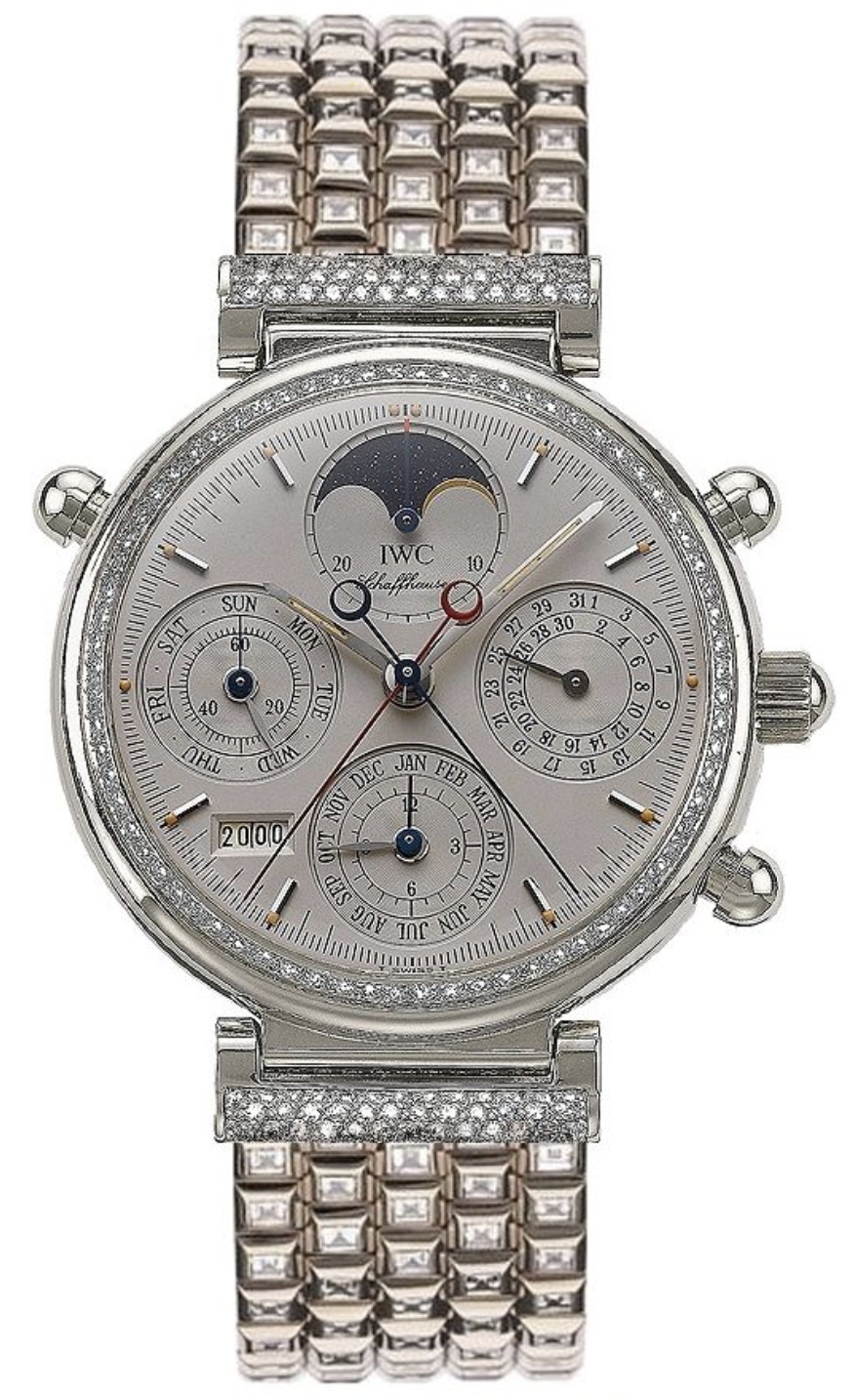 IWC IW9257-03 : Da Vinci Perpetual Rattrapante Platinum / Diamond / Silver / English / Bracelet