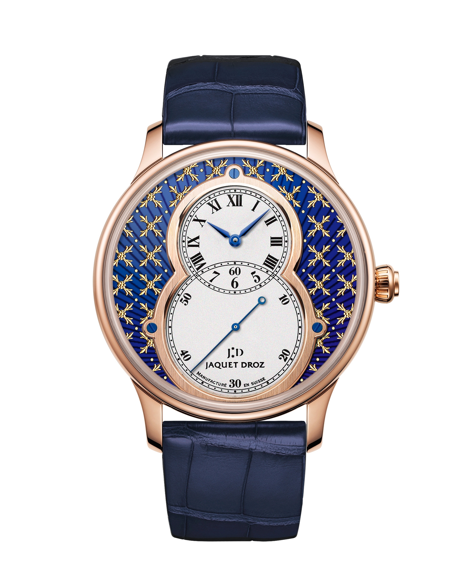 Jaquet Droz J003033414 : Grande Seconde 43 Paillonnée Blue / Red Gold