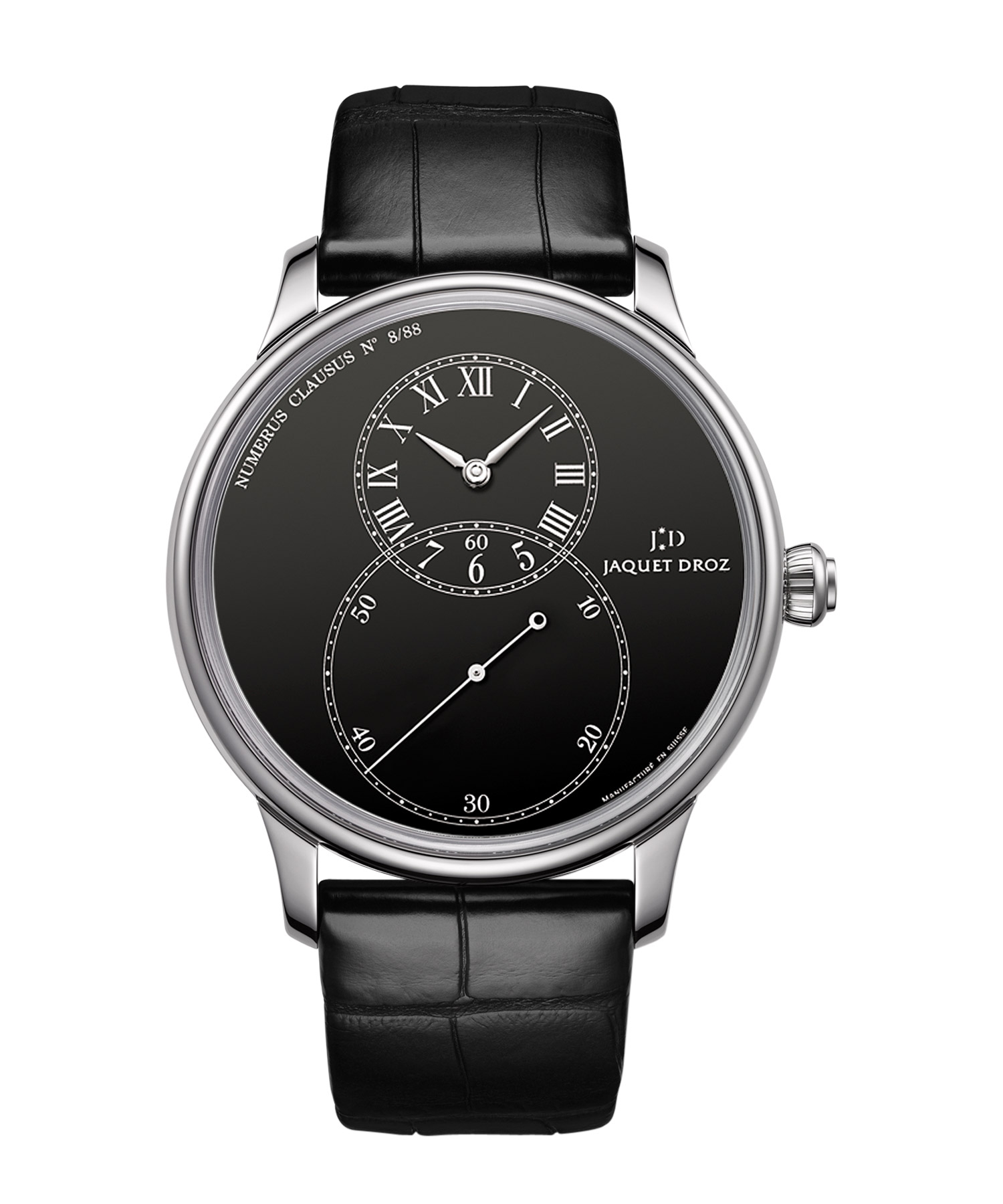 Jaquet Droz J003034284 : Grande Seconde 43 Black Enamel / White Gold