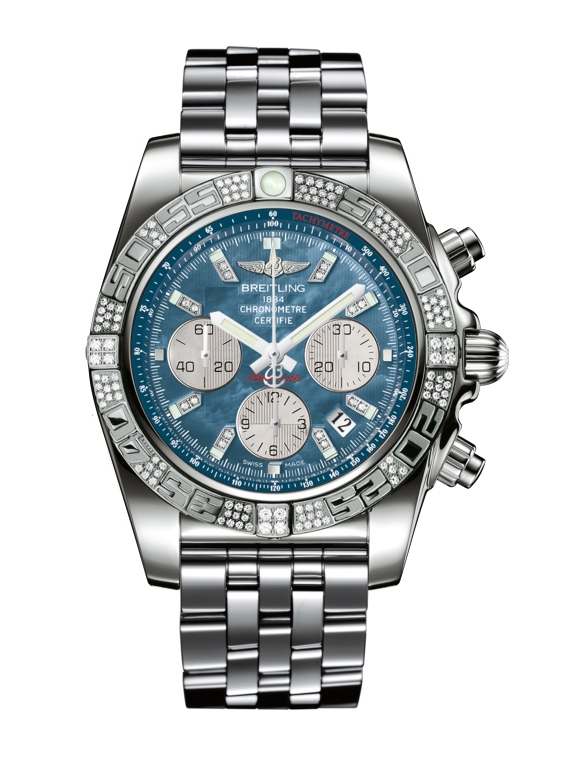 Breitling JB0110AE.BC54.375J : Chronomat 44 White Gold / Diamond / Black Pearl Diamond / Bracelet