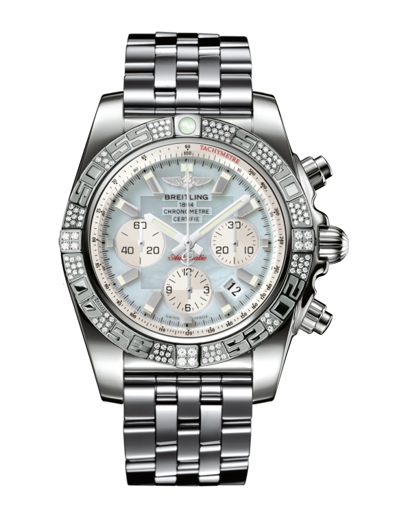Breitling JB0110AE.G685.375J : Chronomat 44 White Gold / Diamond / Gray Pearl / Bracelet