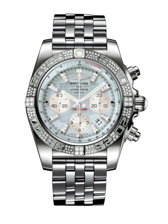 Breitling JB0110AE.G686.375J : Chronomat 44 White Gold / Diamond / Gray Pearl Diamond / Bracelet