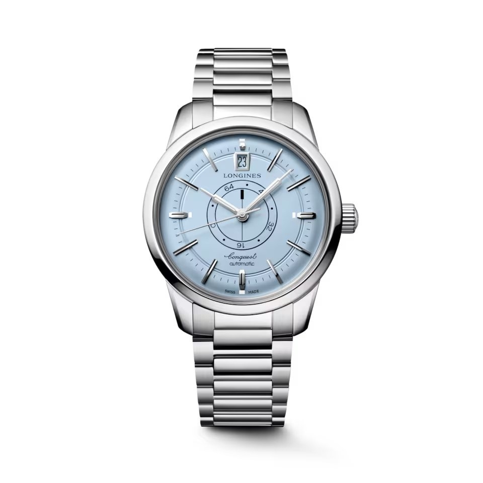 Longines L1.648.4.92.6 : Conquest Heritage Power Reserve 38 Stainless Steel / Ice  Blue