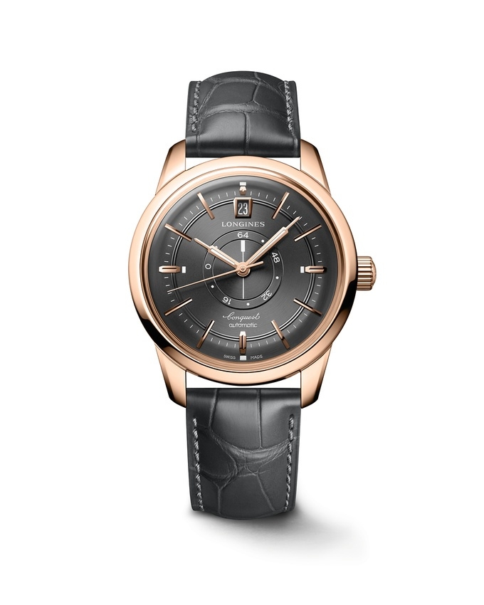 Longines L1.648.8.62.2 : Conquest Heritage Power Reserve 38 Pink Gold / Silver