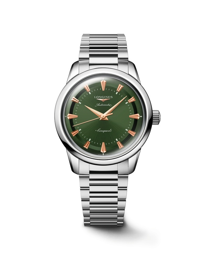 Longines L1.649.4.02.6 : Conquest Heritage 38 Stainless Steel / Green / Bracelet