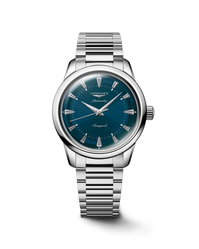Longines L1.649.4.92.6 : Conquest Heritage 38 Stainless Steel / Blue / Bracelet