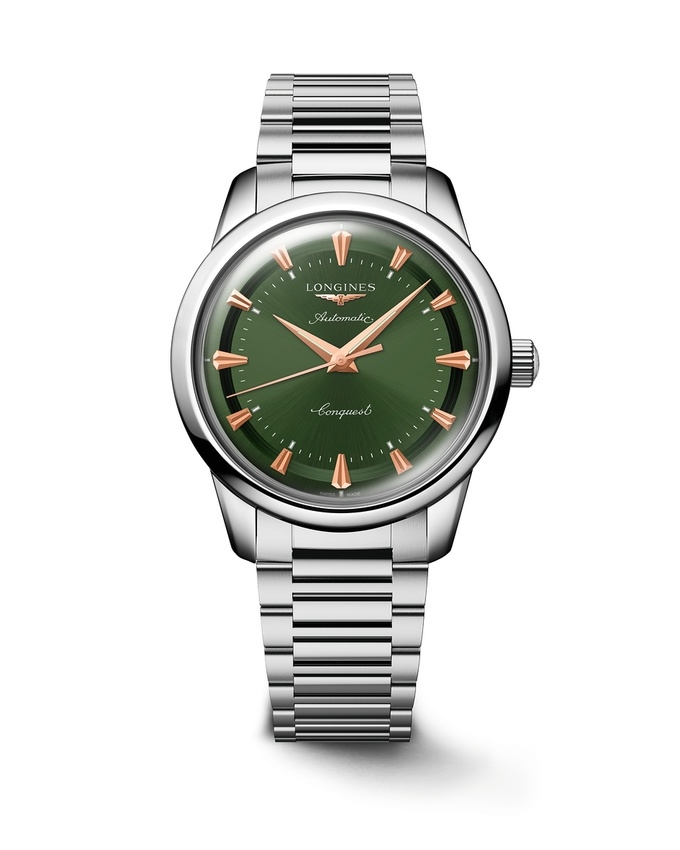 Longines L1.650.4.02.6 : Conquest Heritage 40 Stainless Steel / Green / Bracelet