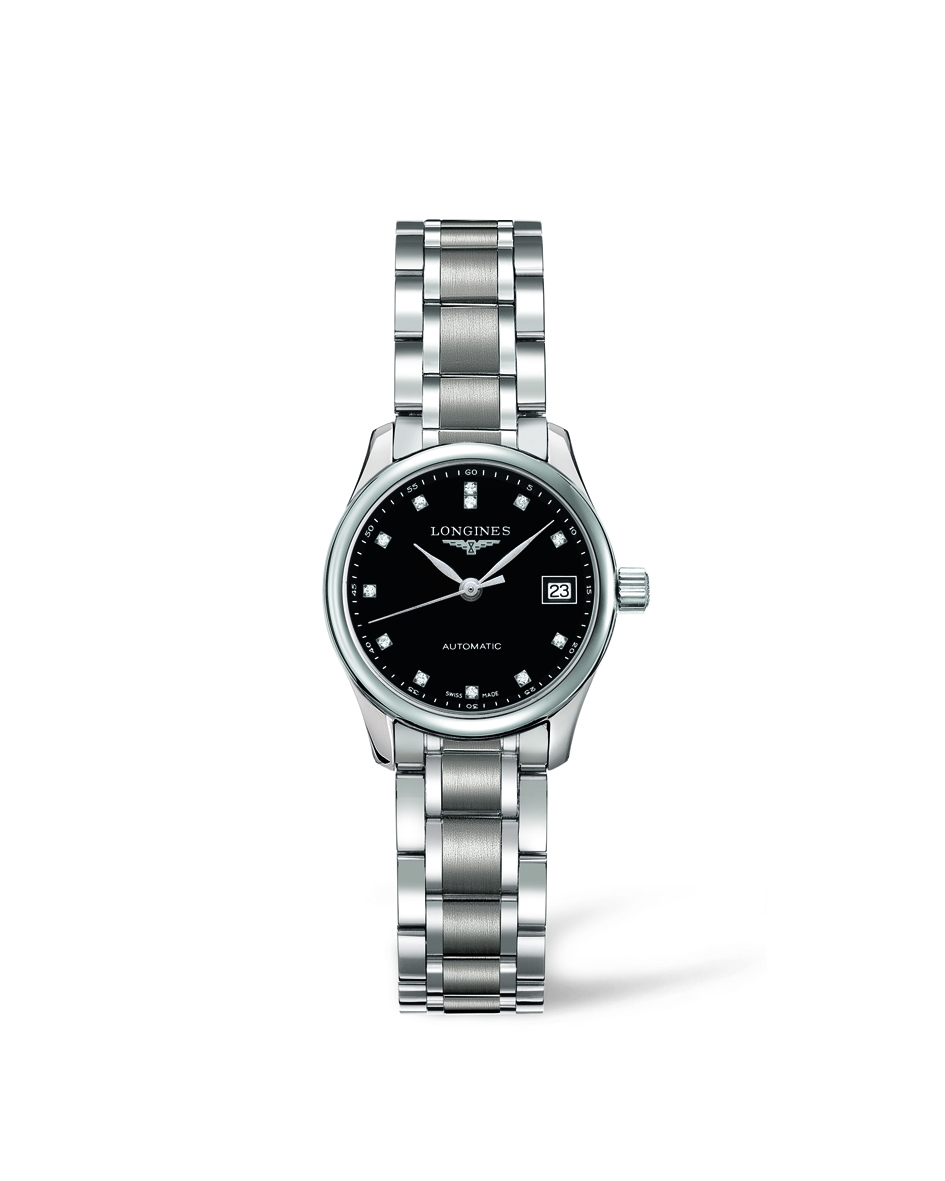 Longines L2.128.4.57.6 : Master Collection Date 25.5 Stainless Steel / Black / Bracelet