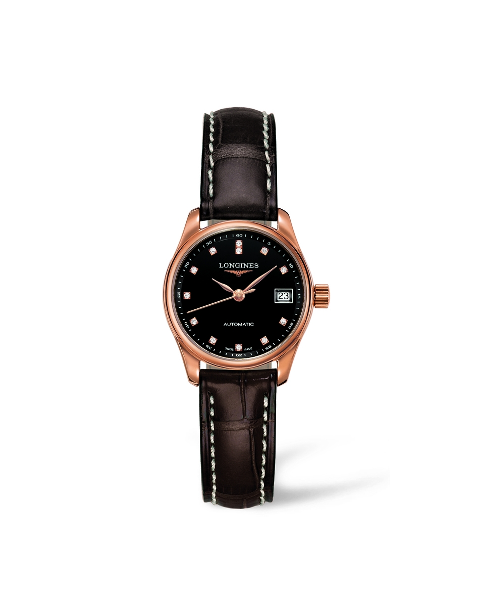 Longines L2.128.8.57.3 : Master Collection Date 25.5 Pink Gold / Black