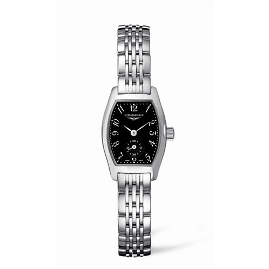 Longines L2.175.4.53.6 : Evidenza 19.6 Stainless Steel Black Bracelet