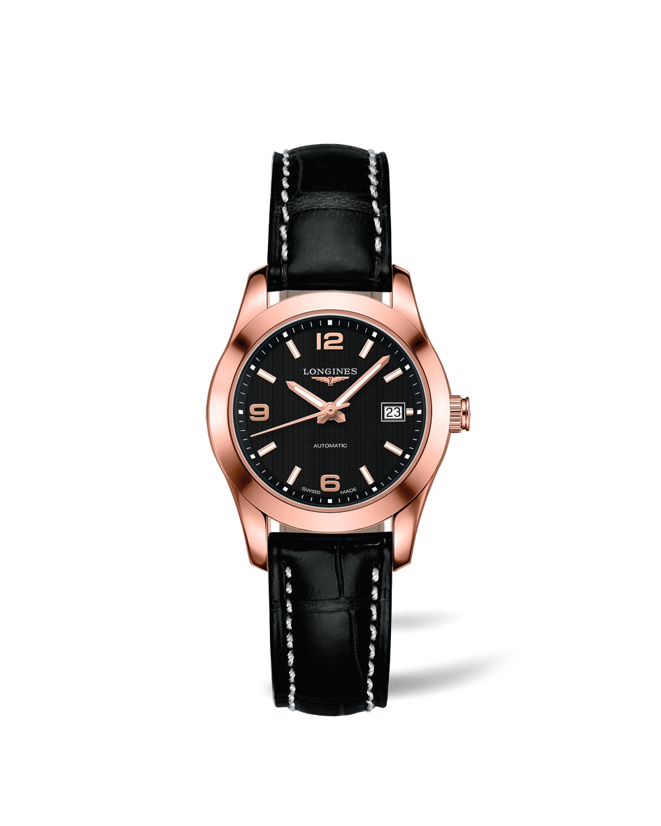 Longines L2.285.8.56.3 : Conquest Classic Automatic 29.5 Red Gold / Black