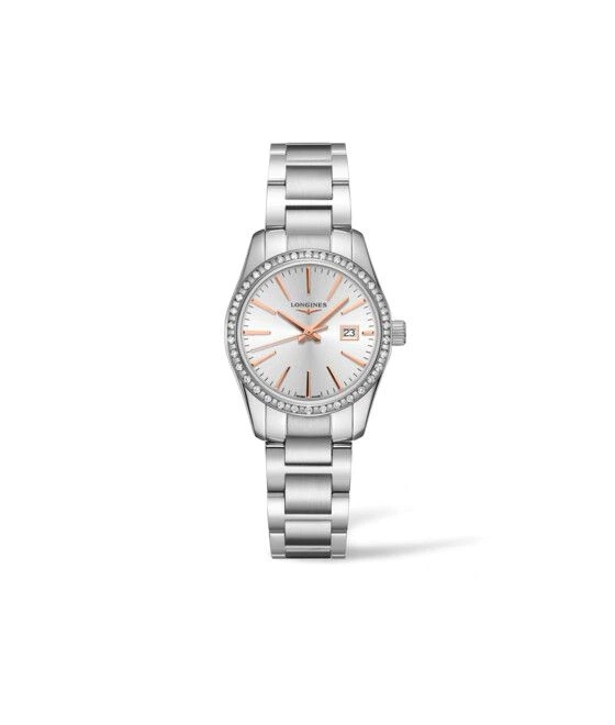 Longines L2.286.0.72.6 : Conquest Classic Quartz 29.5 Stainless Steel - Diamond / Silver