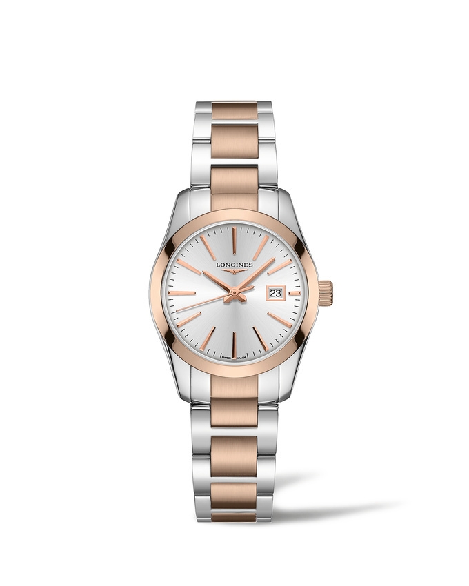 Longines L2.286.3.72.7 : Conquest Classic Quartz 29.5 Stainless Steel / Red Gold PVD / Silver
