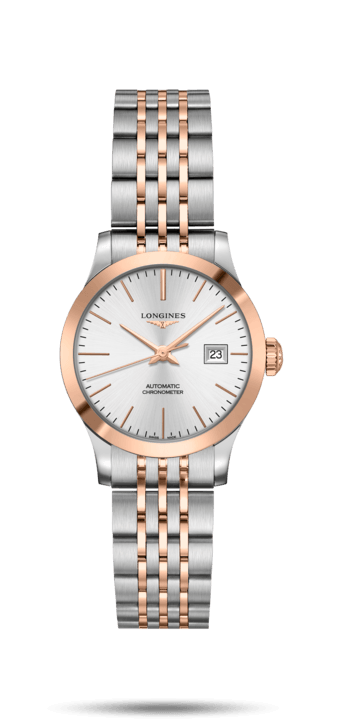 Longines L2.321.5.72.7 : Record 30mm Stainless Steel / Pink Gold / Silver / Bracelet